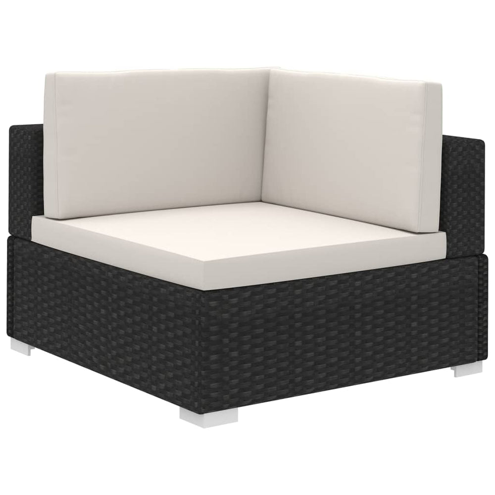 6-delige Loungeset met kussens poly rattan zwart MeubelReus