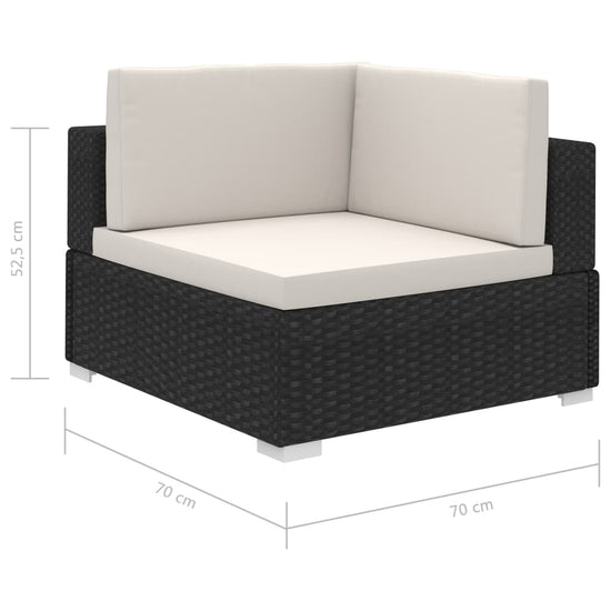 12-delige Loungeset met kussens poly rattan zwart MeubelReus