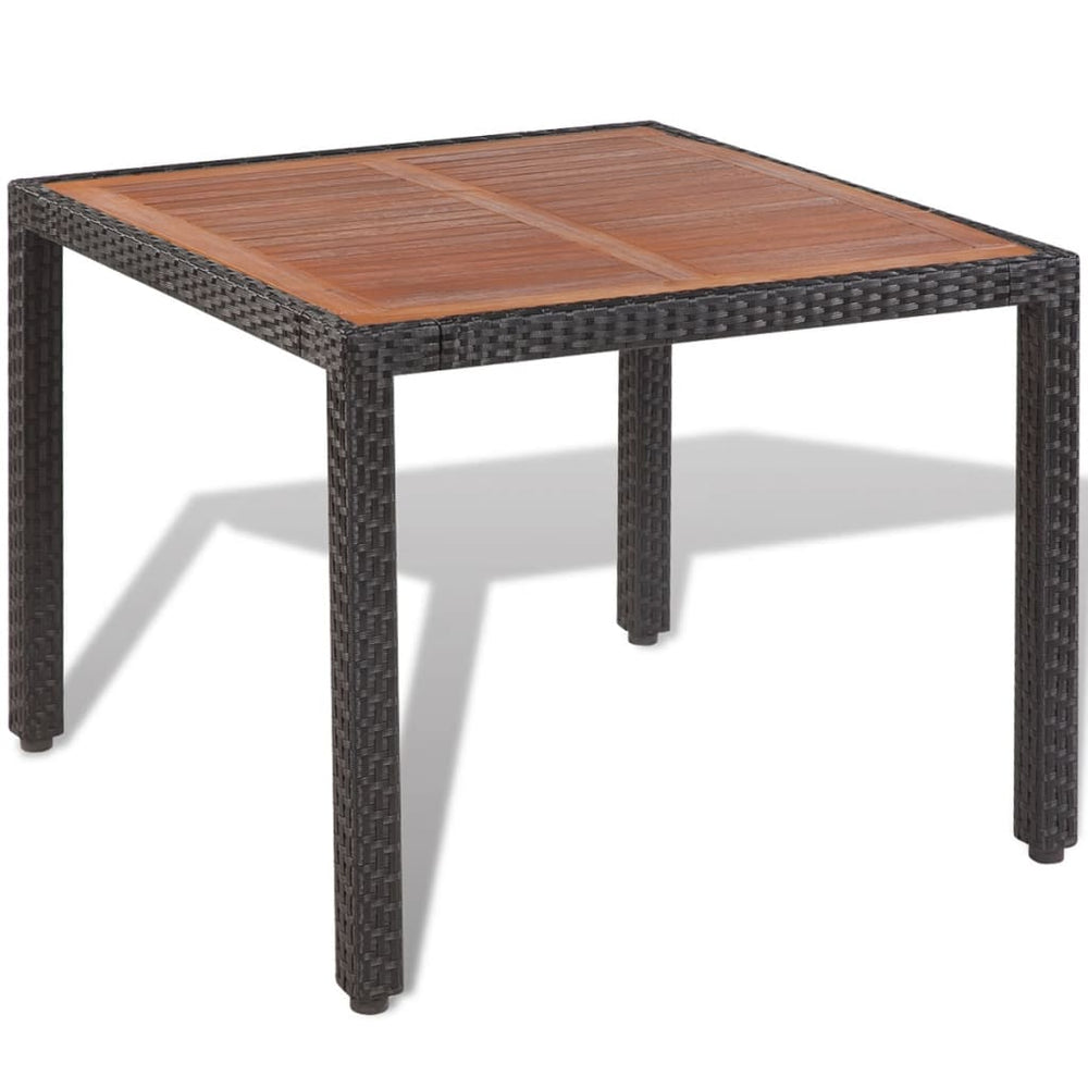 5-delige Tuinset met kussens poly rattan zwart MeubelReus