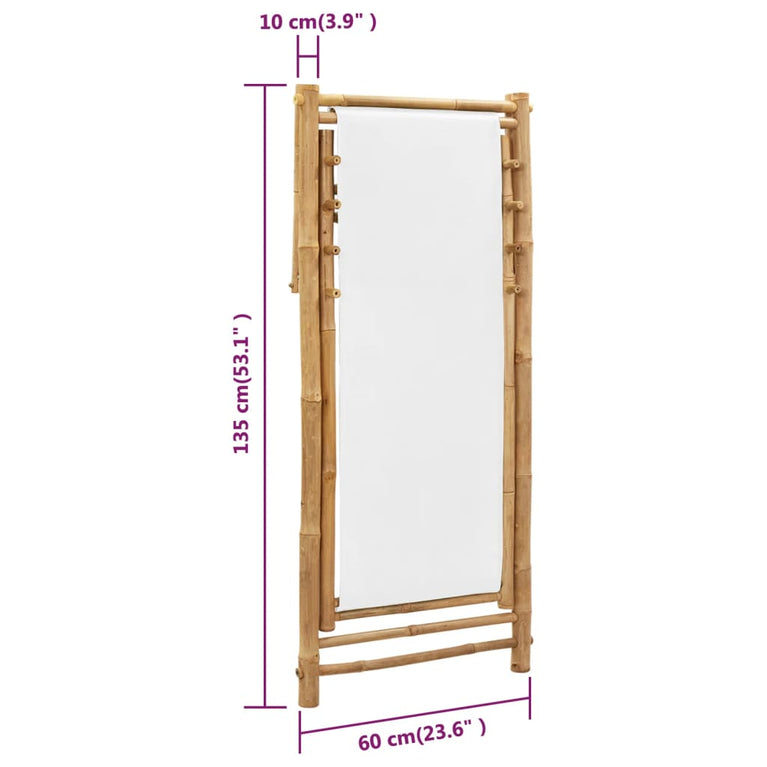 Terrasstoel bamboe en canvas MeubelReus