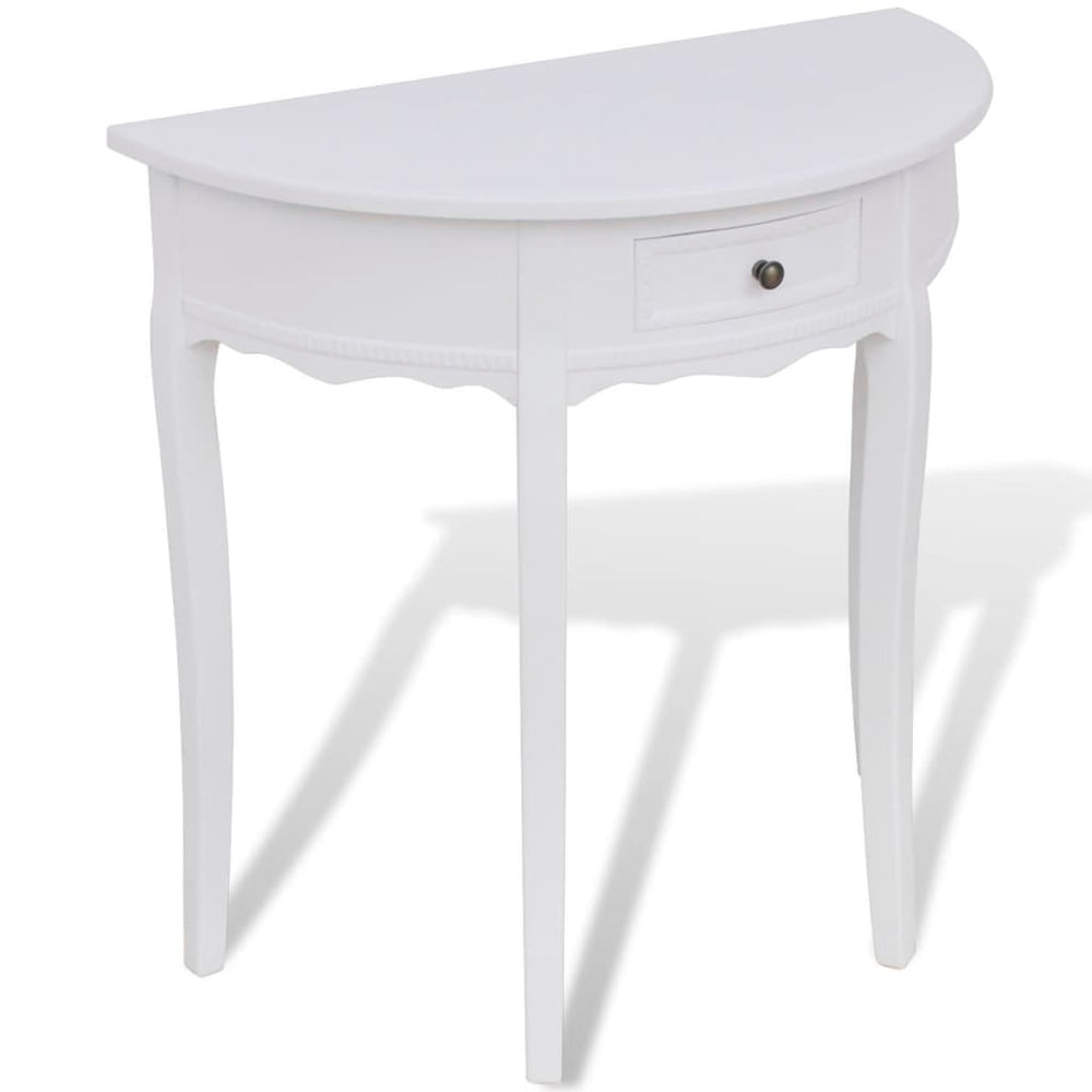 Wandtafel met lade halfrond wit MeubelReus