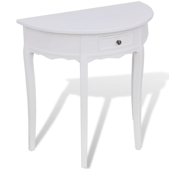 Wandtafel met lade halfrond wit MeubelReus