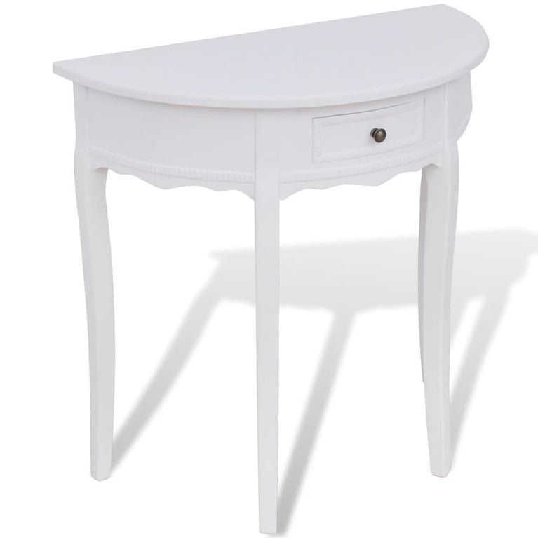 Wandtafel met lade halfrond wit MeubelReus
