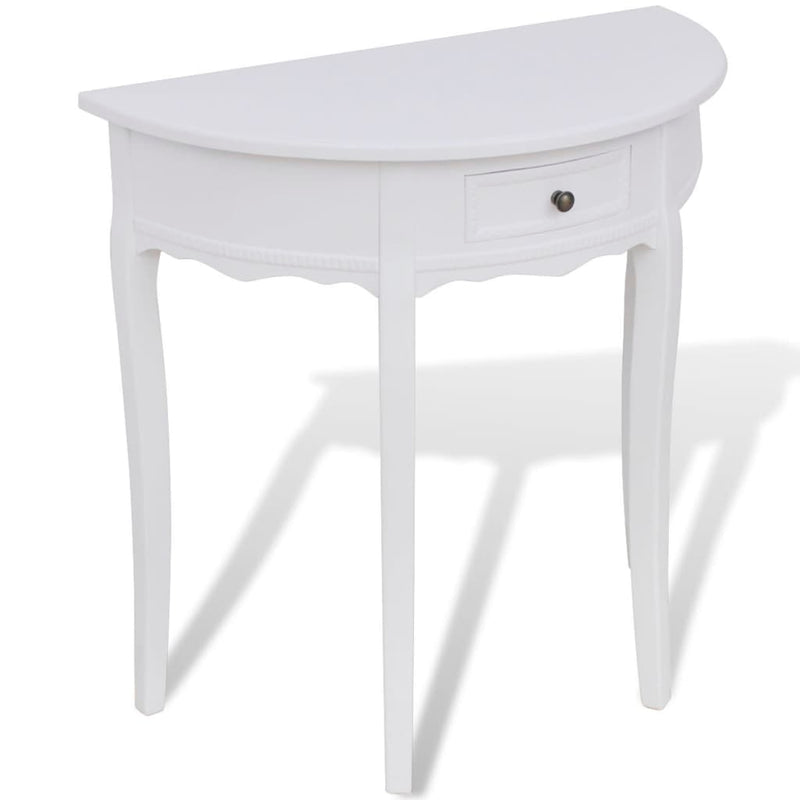 Wandtafel met lade halfrond wit MeubelReus
