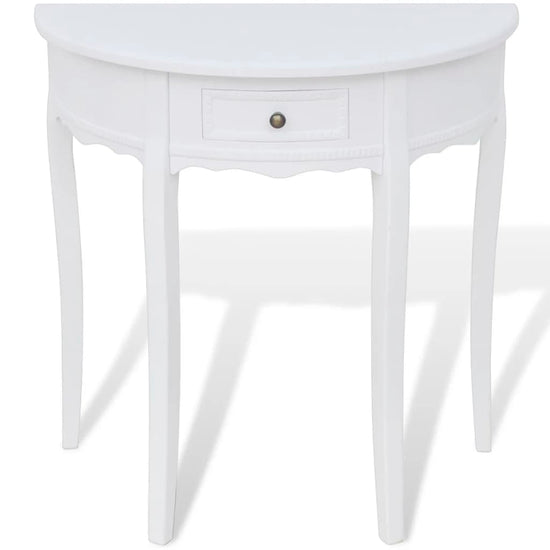 Wandtafel met lade halfrond wit MeubelReus