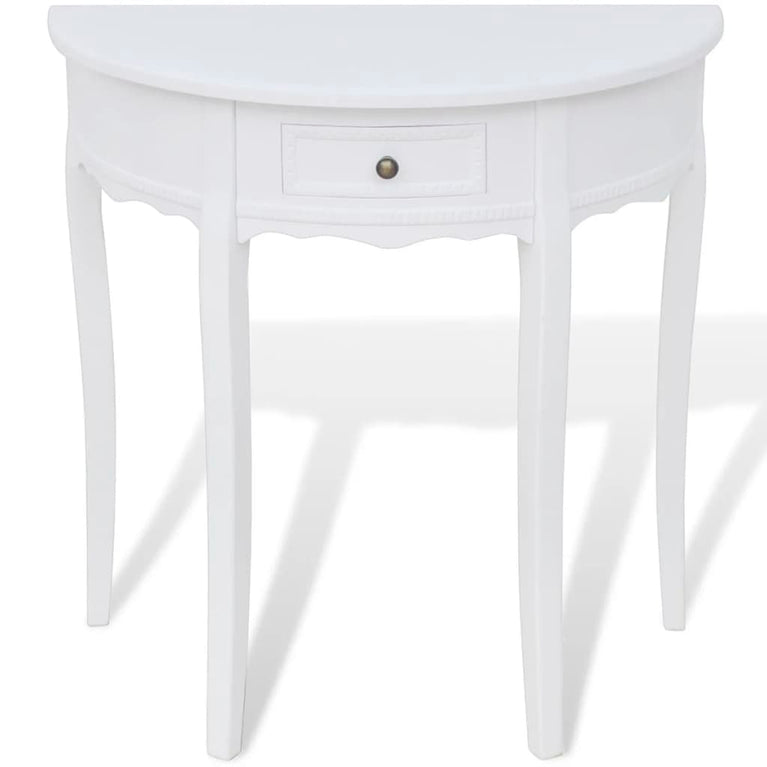 Wandtafel met lade halfrond wit MeubelReus
