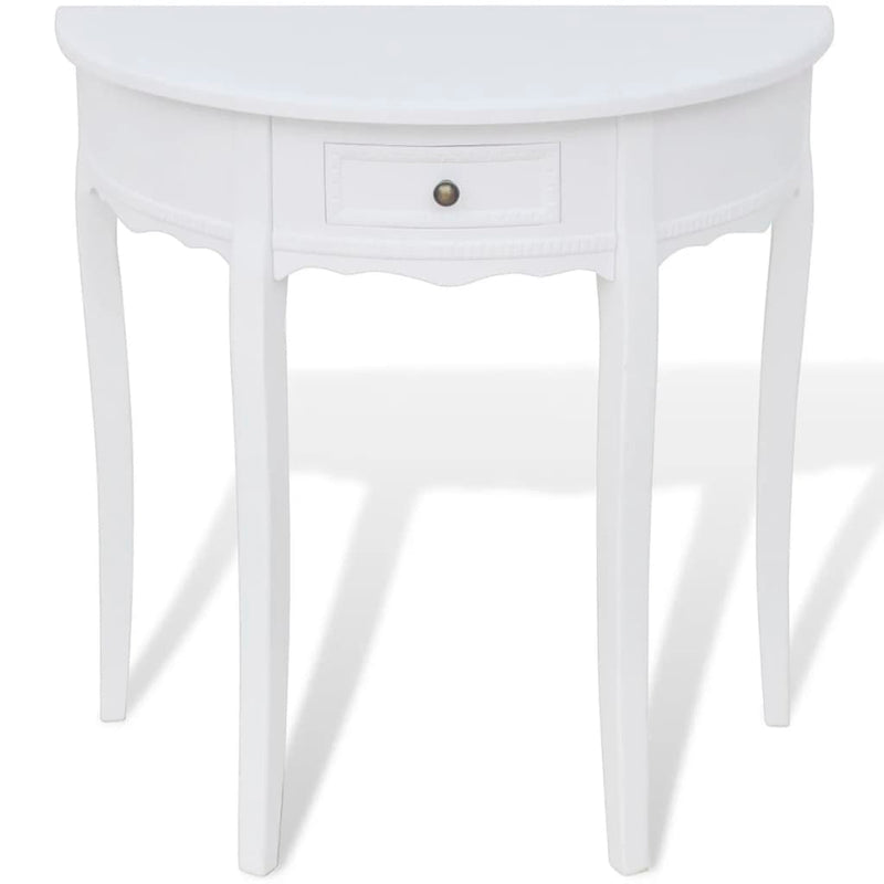 Wandtafel met lade halfrond wit MeubelReus
