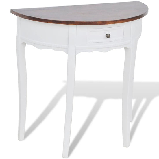Wandtafel met lade halfrond bruin MeubelReus