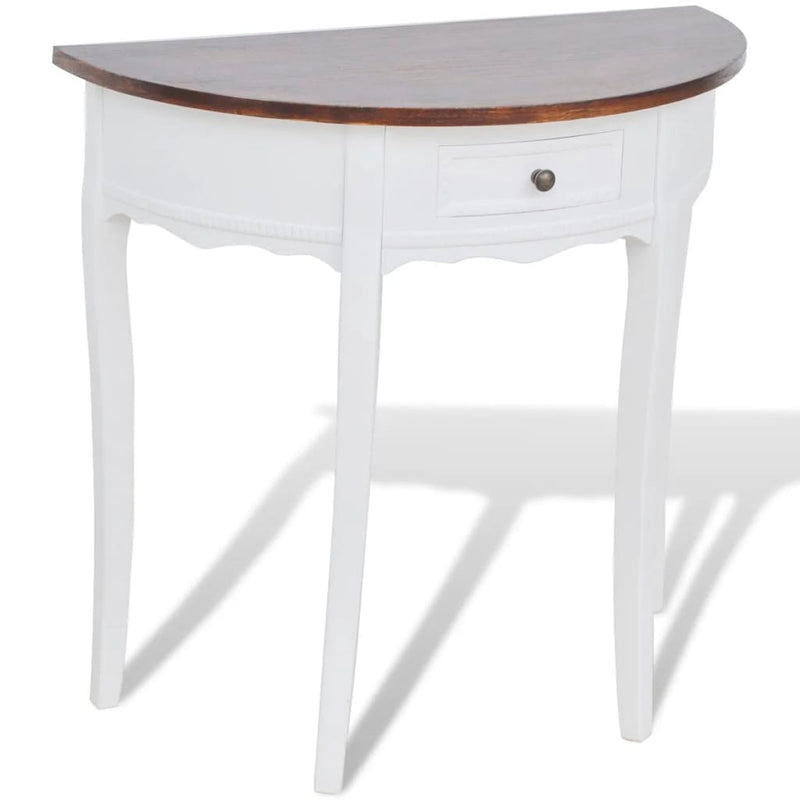 Wandtafel met lade halfrond bruin MeubelReus