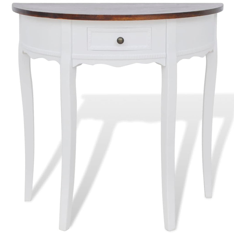Wandtafel met lade halfrond bruin MeubelReus
