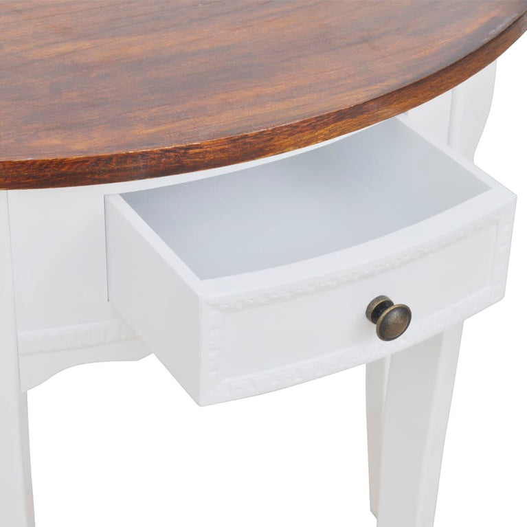 Wandtafel met lade halfrond bruin MeubelReus