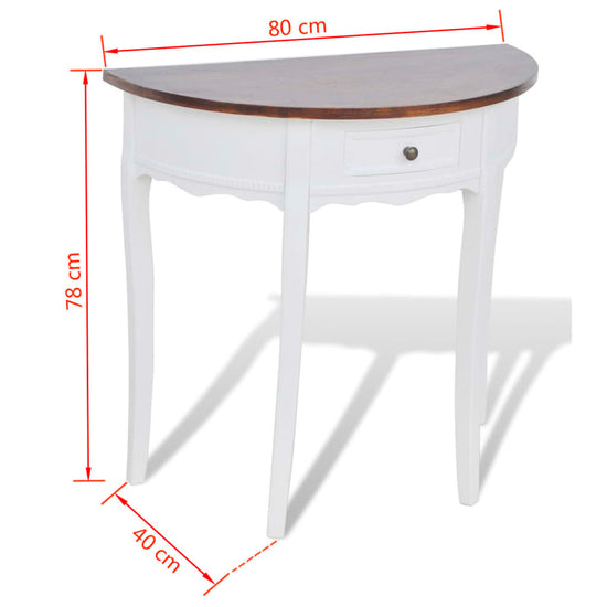 Wandtafel met lade halfrond bruin MeubelReus
