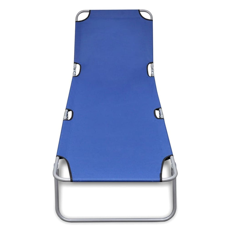 Ligbed inklapbaar gepoedercoat staal blauw