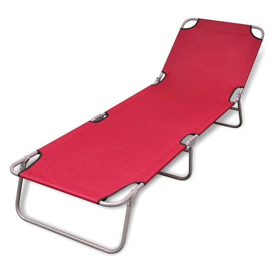 Ligbed inklapbaar gepoedercoat staal rood MeubelReus