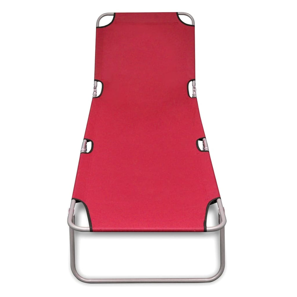 Ligbed inklapbaar gepoedercoat staal rood MeubelReus
