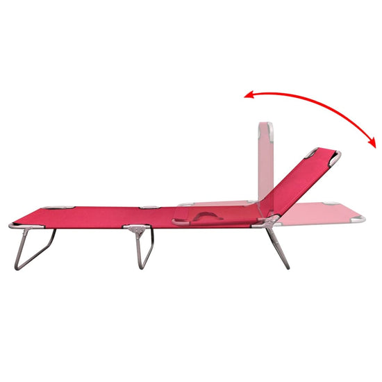 Ligbed inklapbaar gepoedercoat staal rood MeubelReus