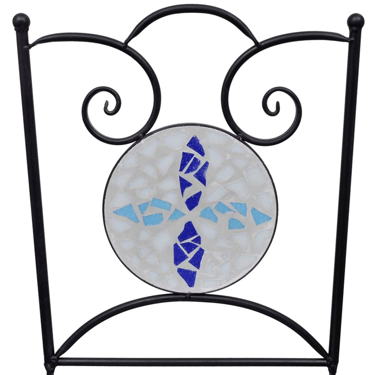 Bistrostoelen inklapbaar 2 st keramiek blauw en wit