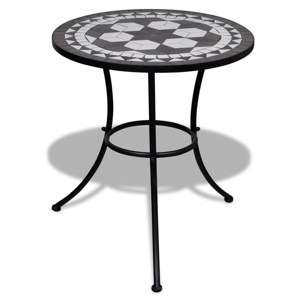 Bistrotafel 60 cm mozaïek zwart en wit MeubelReus