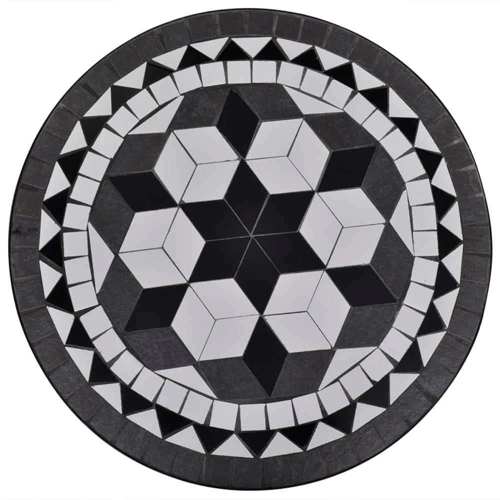 Bistrotafel 60 cm mozaïek zwart en wit MeubelReus