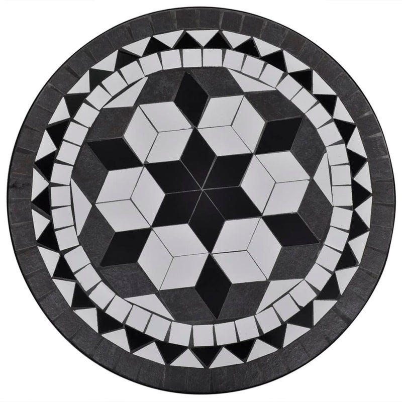 Bistrotafel 60 cm mozaïek zwart en wit MeubelReus