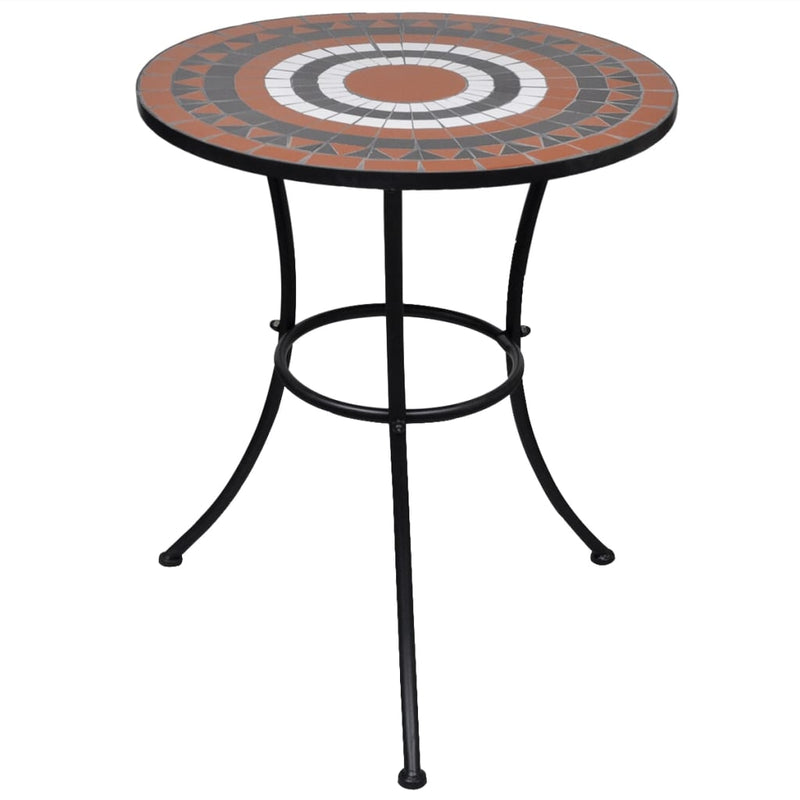 Bistrotafel 60 cm mozaïek terracottakleurig en wit MeubelReus
