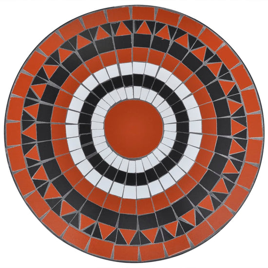 Bistrotafel 60 cm mozaïek terracottakleurig en wit MeubelReus