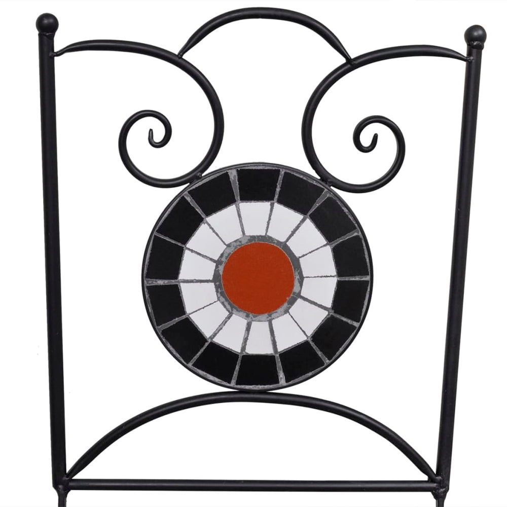 Bistrostoelen inklapbaar 2 st keramiek terracottakleurig en wit MeubelReus