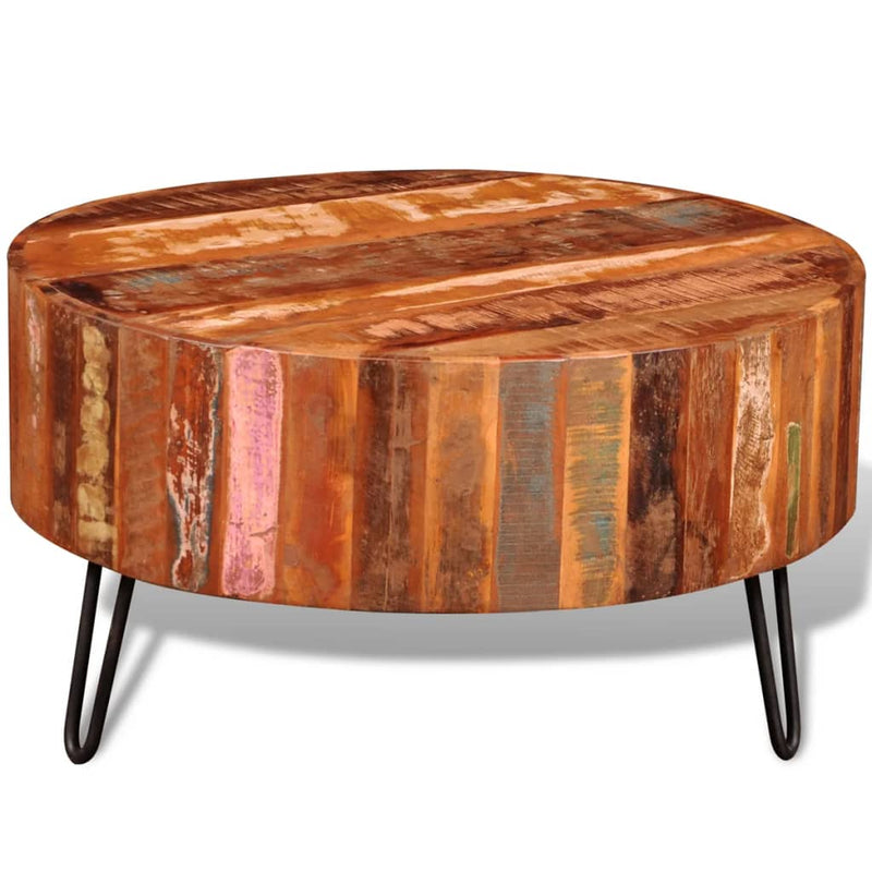 Salontafel rond massief gerecycled hout MeubelReus