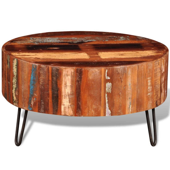 Salontafel rond massief gerecycled hout MeubelReus