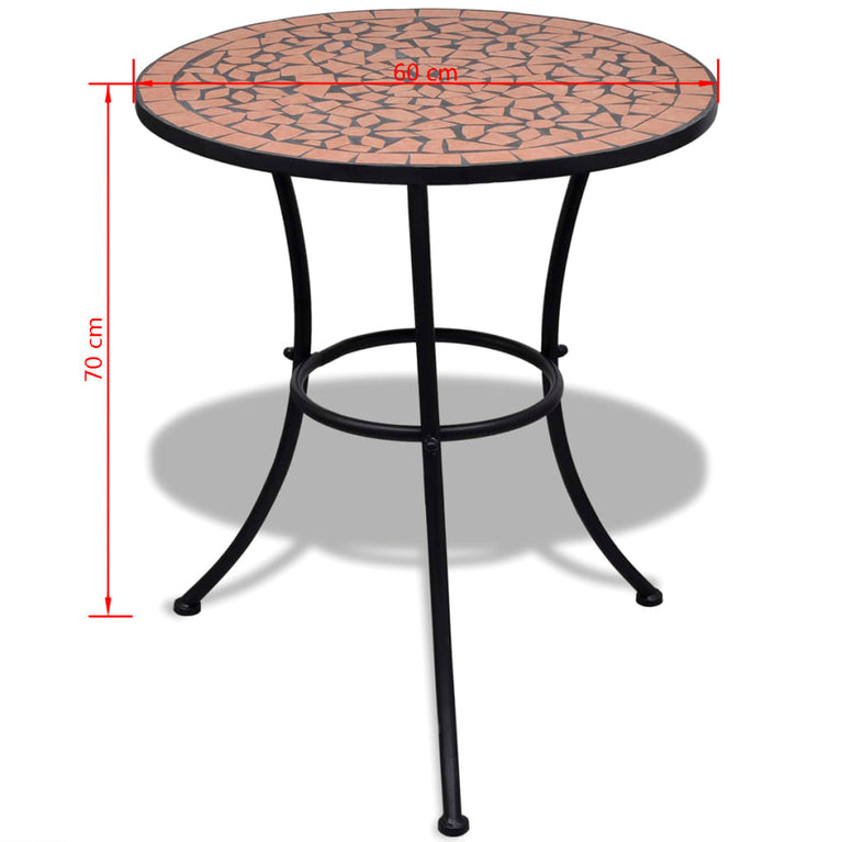 3-delige Bistroset keramische tegel terracotta MeubelReus