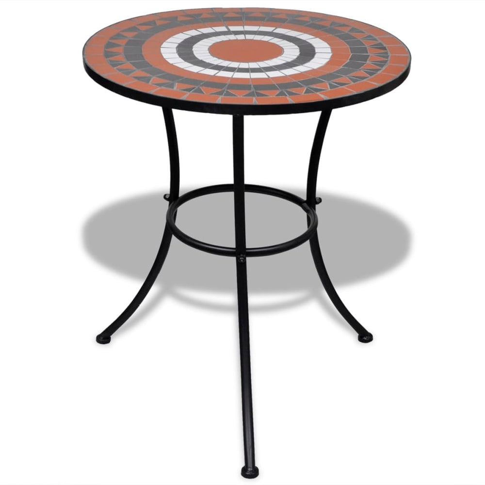 3-delige Bistroset keramische tegel terracotta en wit MeubelReus