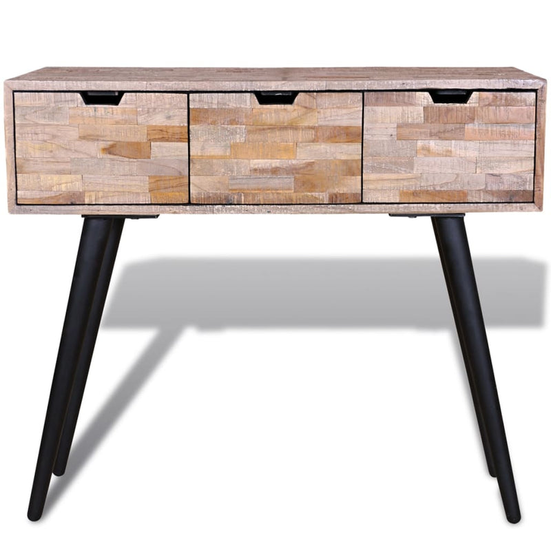 Wandtafel met 3 lades gerecycled teakhout MeubelReus
