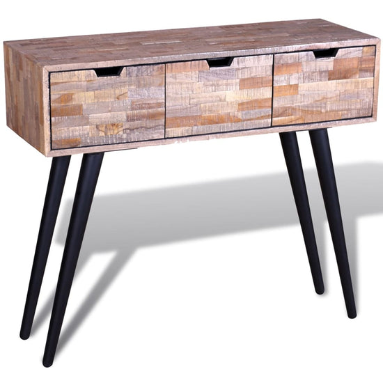 Wandtafel met 3 lades gerecycled teakhout MeubelReus
