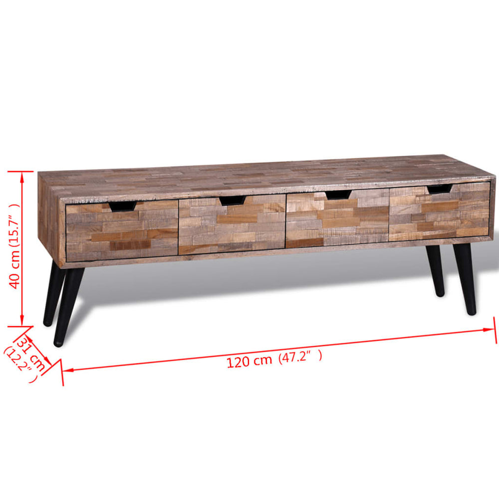 Tv-meubel met vier lades gerecycled teak MeubelReus