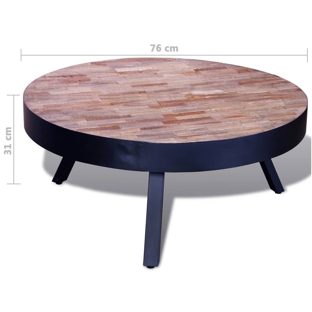 Salontafel rond gerecycled teakhout MeubelReus