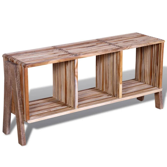 Tv-meubel met 3 vakken gerecycled teak stapelbaar MeubelReus