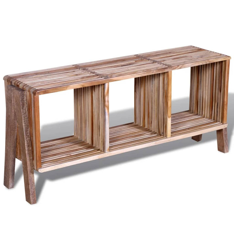 Tv-meubel met 3 vakken gerecycled teak stapelbaar MeubelReus
