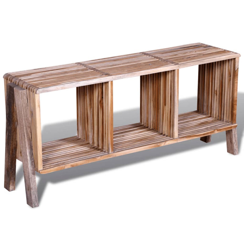 Tv-meubel met 3 vakken gerecycled teak stapelbaar MeubelReus
