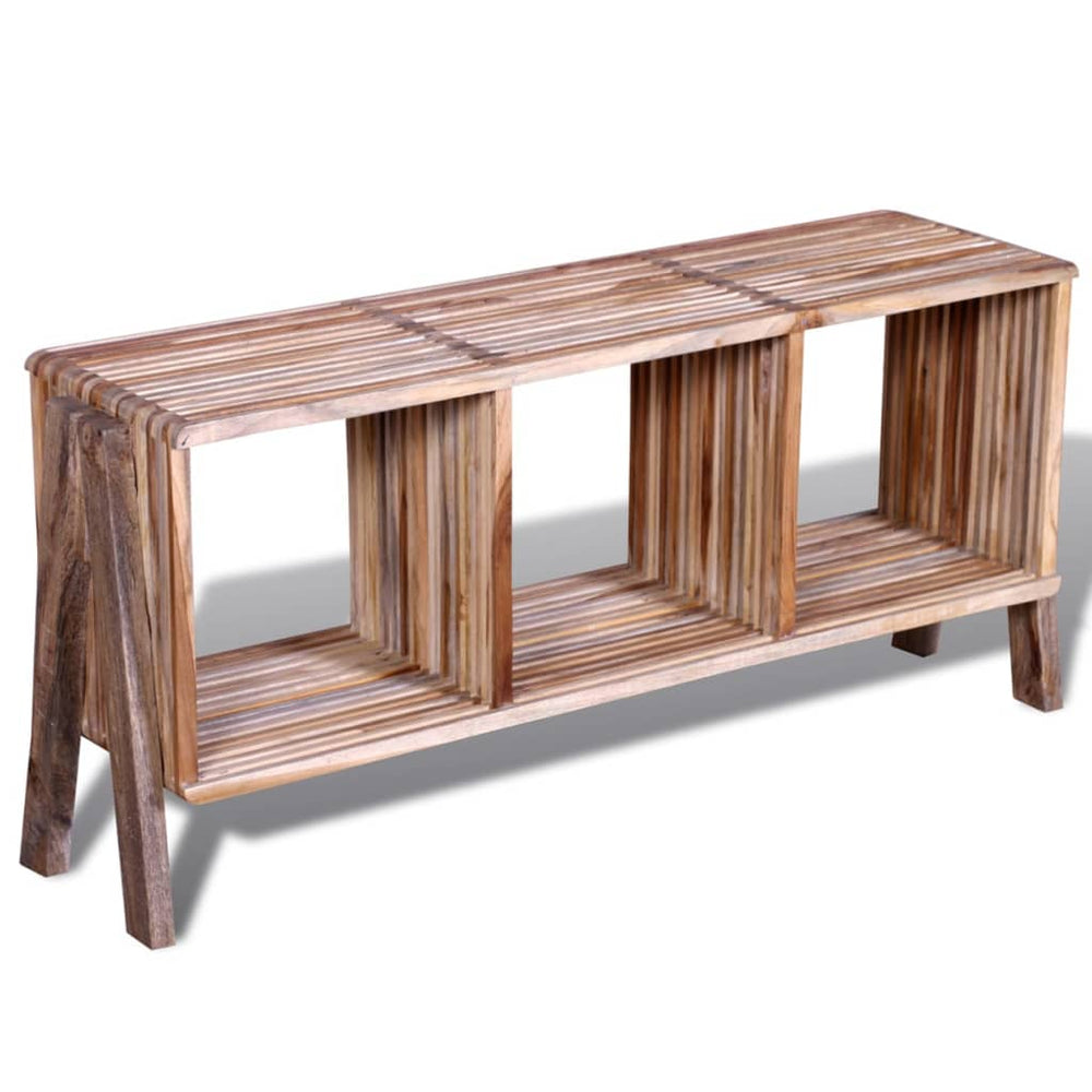Tv-meubel met 3 vakken gerecycled teak stapelbaar MeubelReus