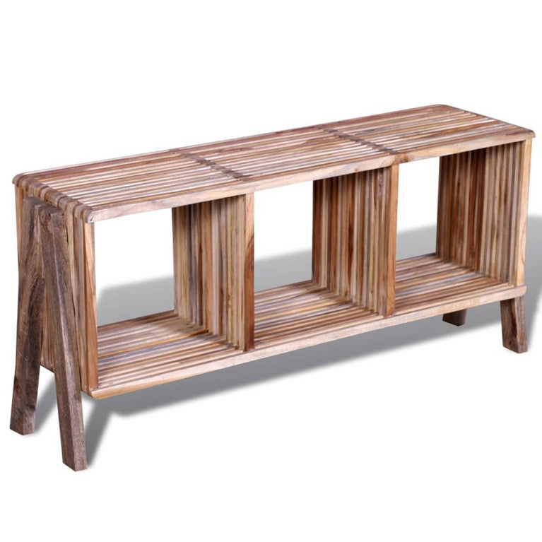 Tv-meubel met 3 vakken gerecycled teak stapelbaar MeubelReus