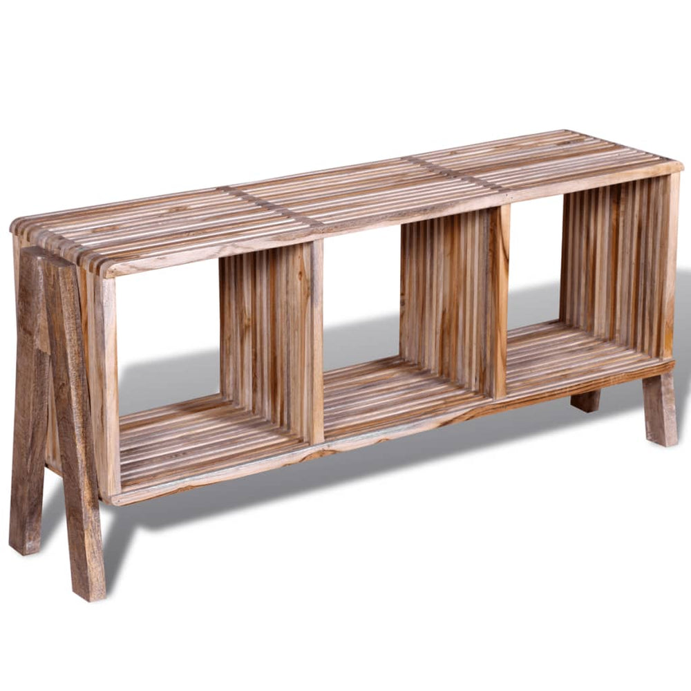 Tv-meubel met 3 vakken gerecycled teak stapelbaar MeubelReus