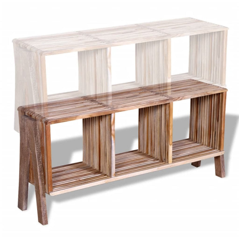 Tv-meubel met 3 vakken gerecycled teak stapelbaar MeubelReus