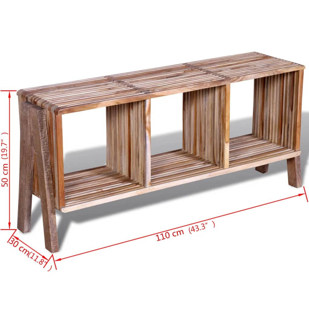 Tv-meubel met 3 vakken gerecycled teak stapelbaar MeubelReus