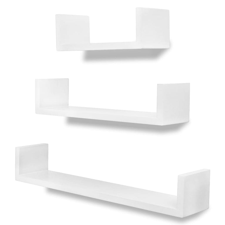 3 st Wandschappen U-vormig MDF wit MeubelReus