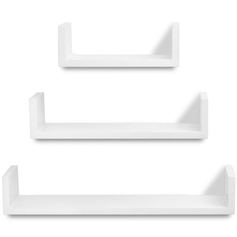 3 st Wandschappen U-vormig MDF wit MeubelReus