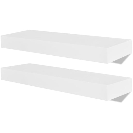 Wandplanken MDF zwevend voor boeken/dvd wit 2 st MeubelReus
