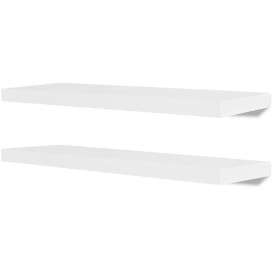 Wandplanken MDF zwevend voor boeken/dvd wit 2 st MeubelReus