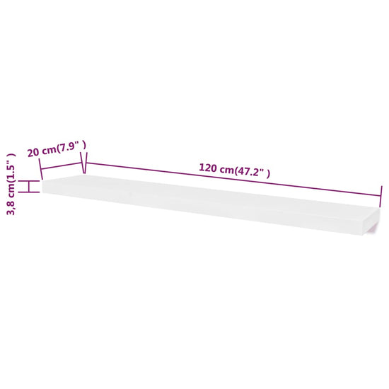 Wandplanken MDF zwevend voor boeken/dvd wit 2 st MeubelReus