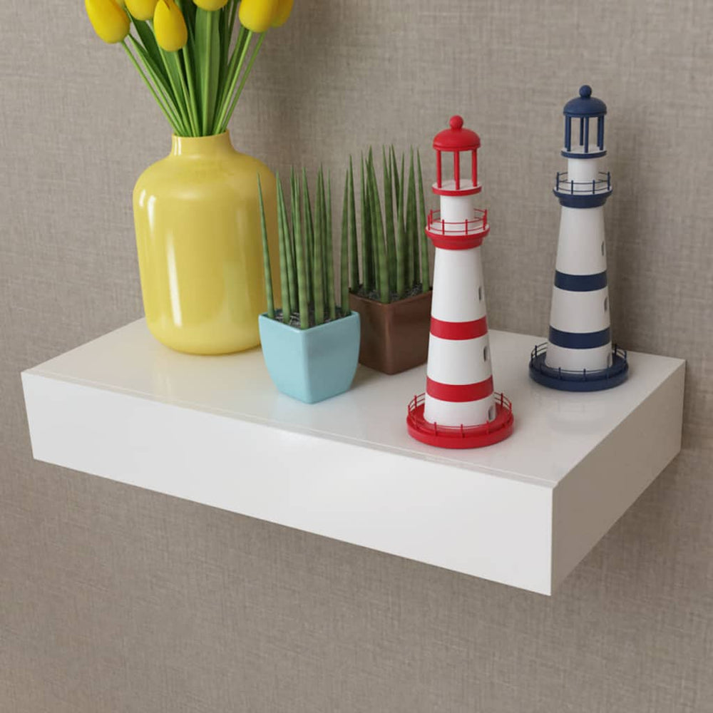 Wandschap met lade zwevend MDF wit MeubelReus