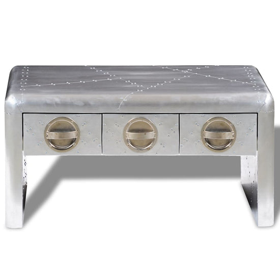 Salontafel met 3 lades vintage luchtvaartlook MeubelReus